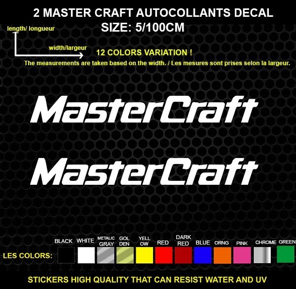 2 MASTER CRAFT LOGO sticker Genuine decal sticker WATERPROOF