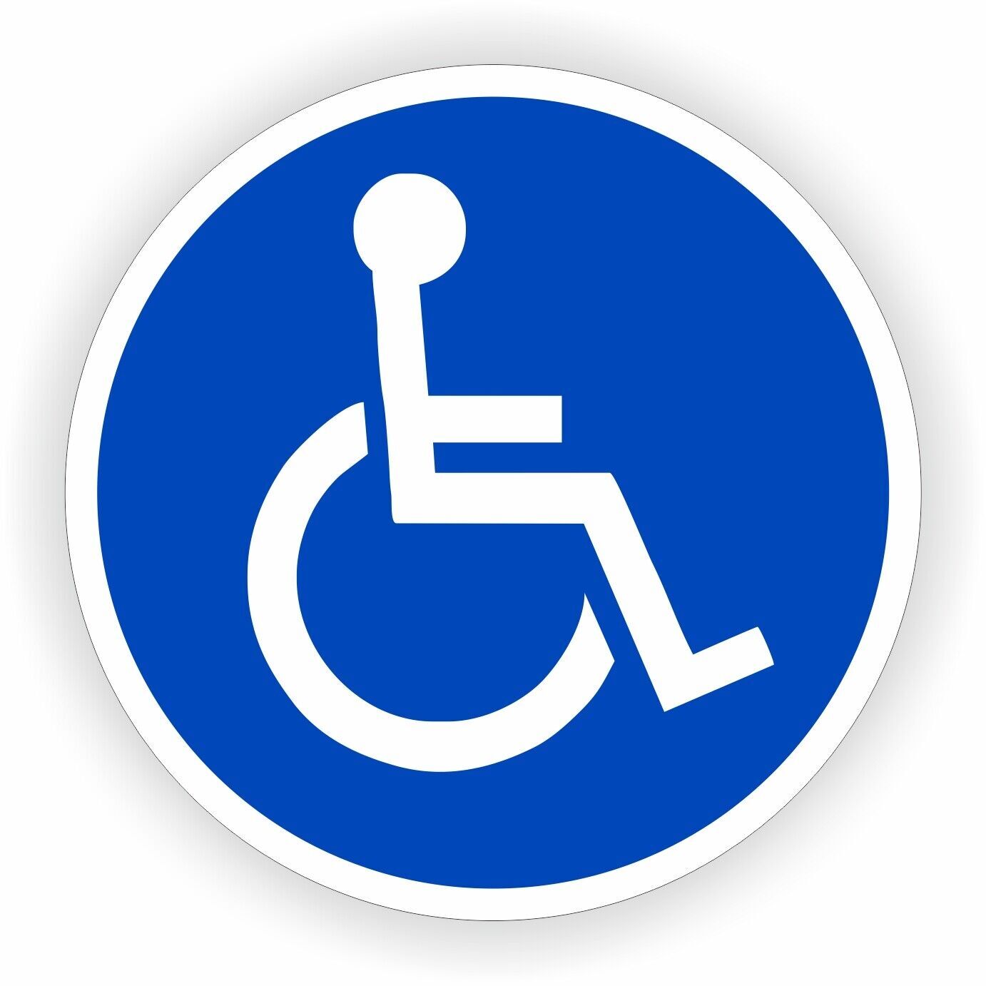 Handicap Parking Symbol Round Vinyl Sticker Decal