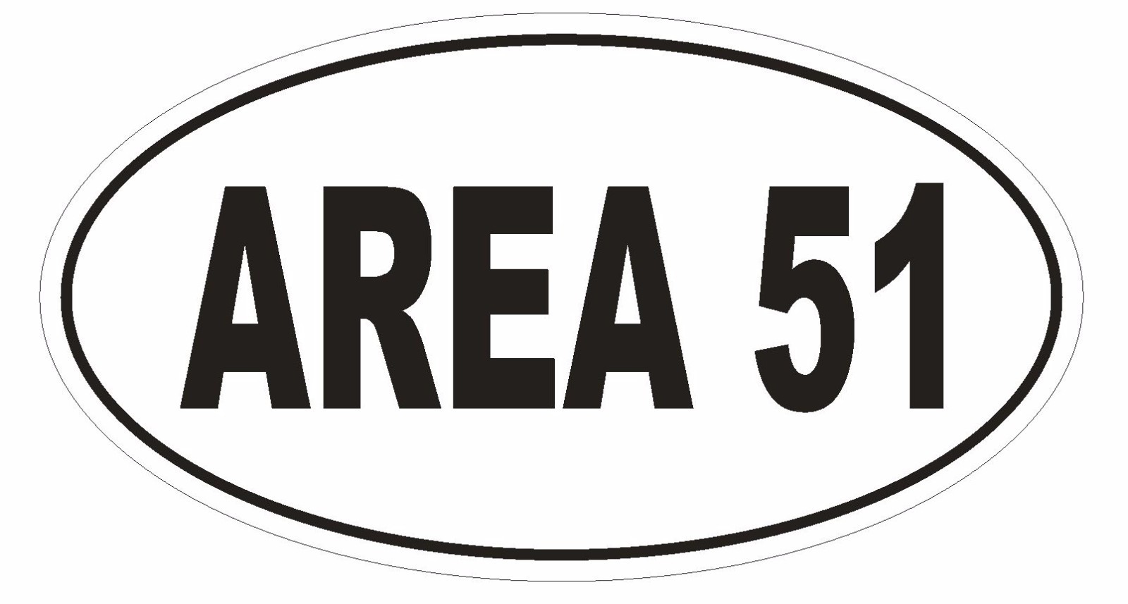 AREA 51 Oval Bumper Sticker or Helmet Sticker D1957 Euro Oval