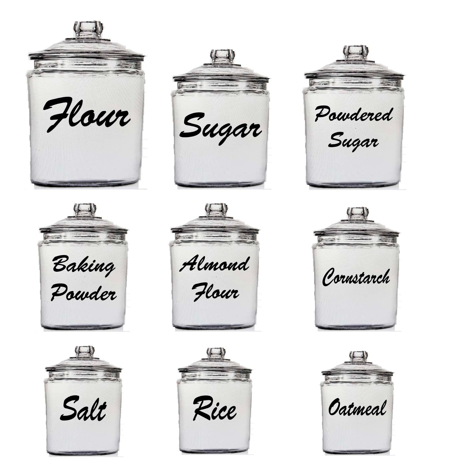 Cornstarch label canister jars storage custom Pantry kitchen organization vinyl