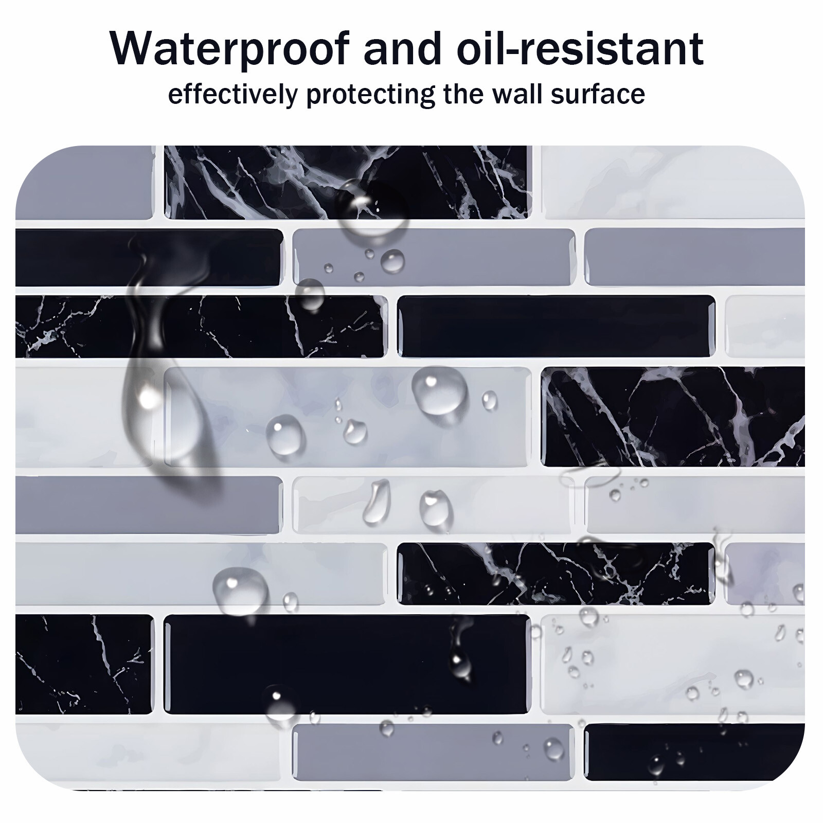 10/20 Pcs PVC Tile Backsplash Waterproof Self Adhesive Wall Panels for Kitchen