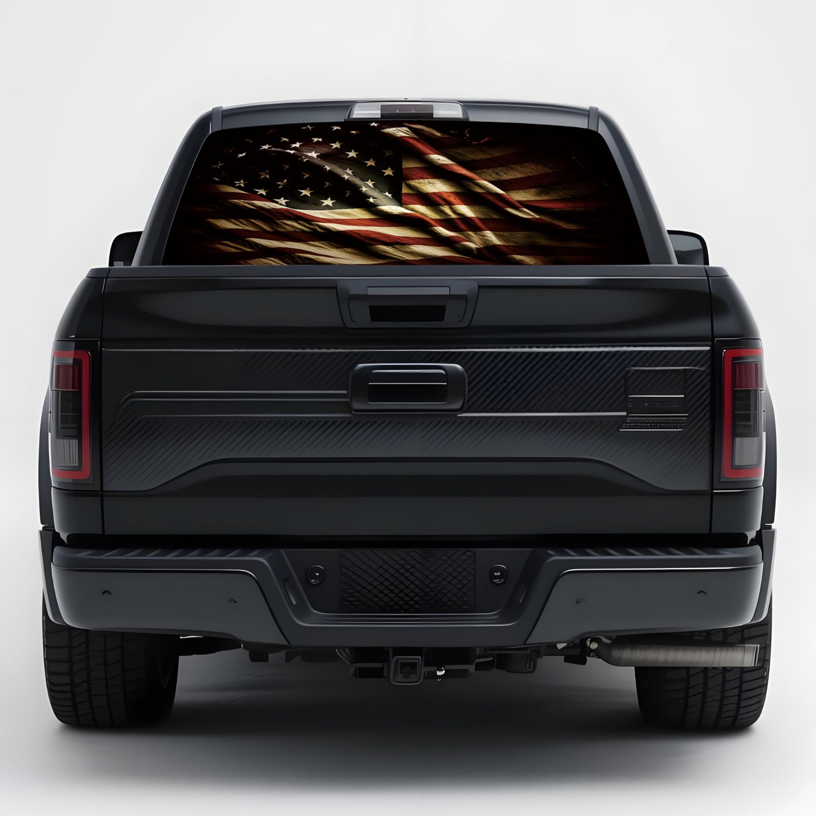 Rear Window Decals for Trucks – 65×22 in American Flag Decal Fit Most Pickup …