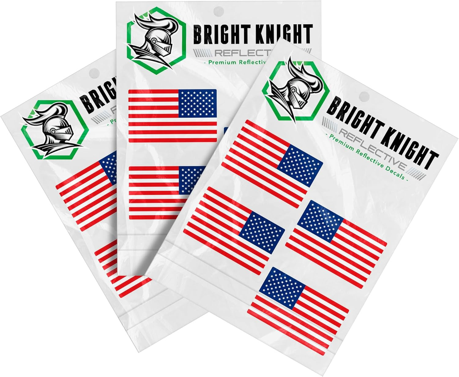 Reflective Flag Sticker, 2″ X 1″ Red/White/Blue American Flag Sticker Mirrored 2