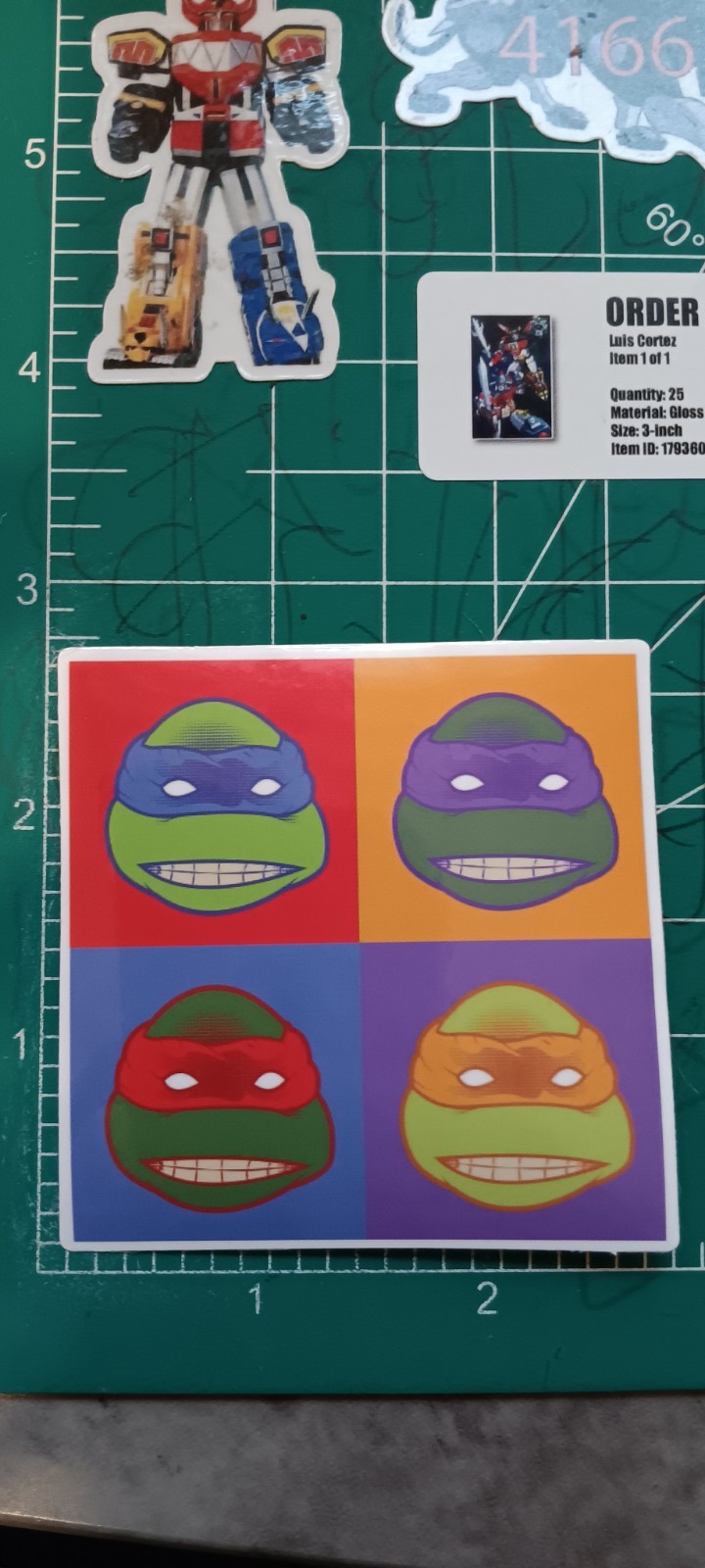 TMNT X VYNYL STICKER X 1987-1996 VERSION X TMNT X 3X3 INCHES STICKER
