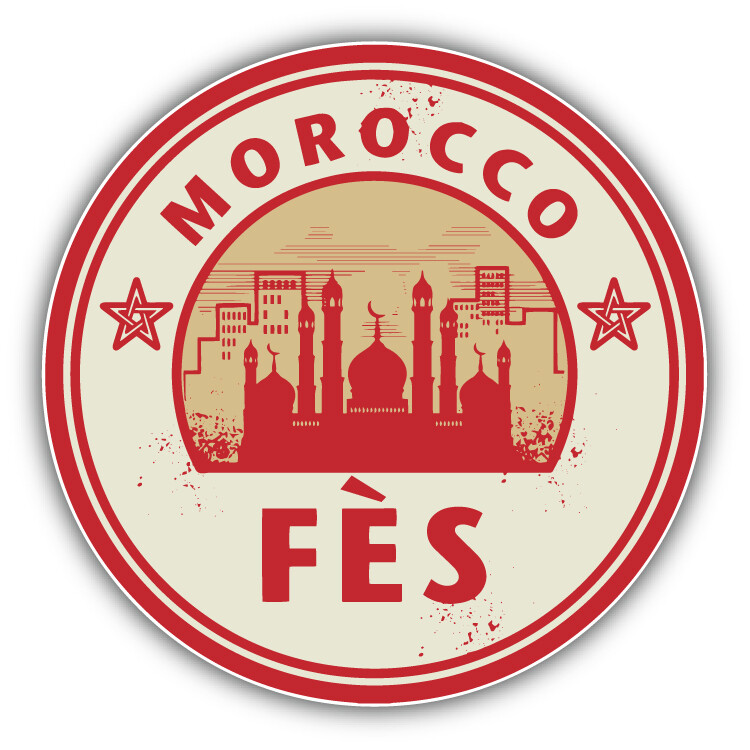 Fes Morocco Grunge Vintage Travel Stamp Car Bumper Sticker Decal