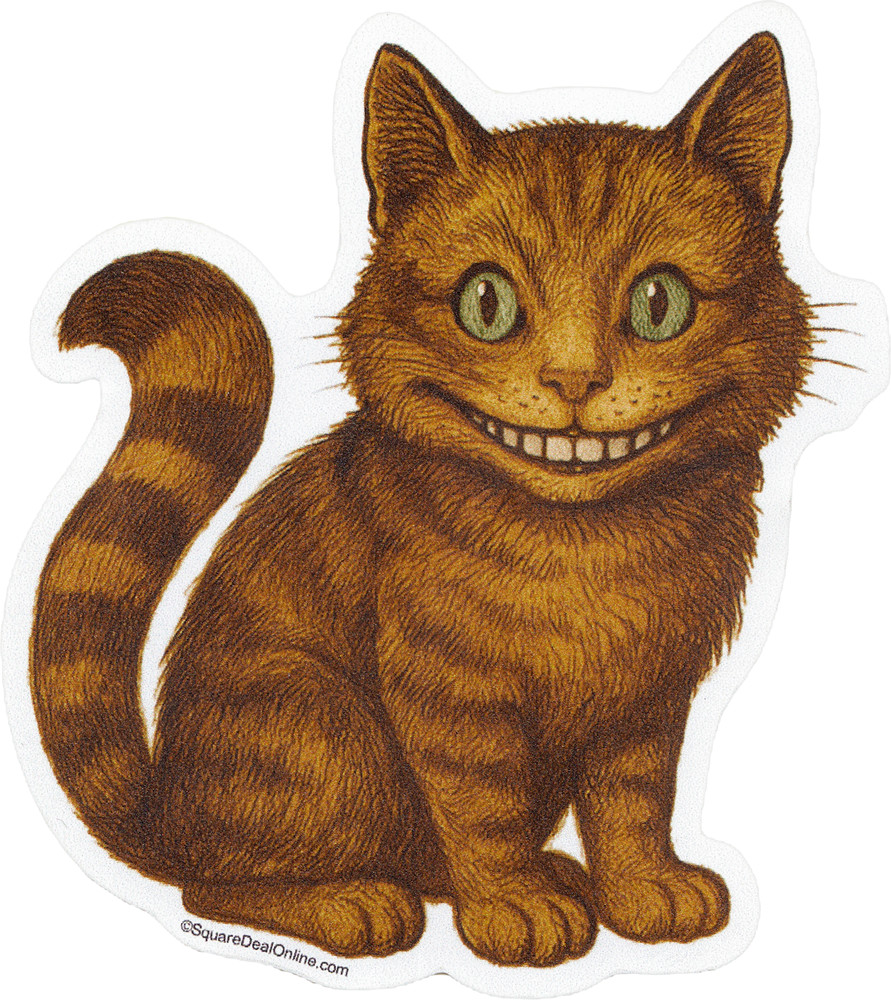 Sticker Alice’s Adventures in Wonderland Cheshire Cat Sitting Lewis Carroll 3.5″