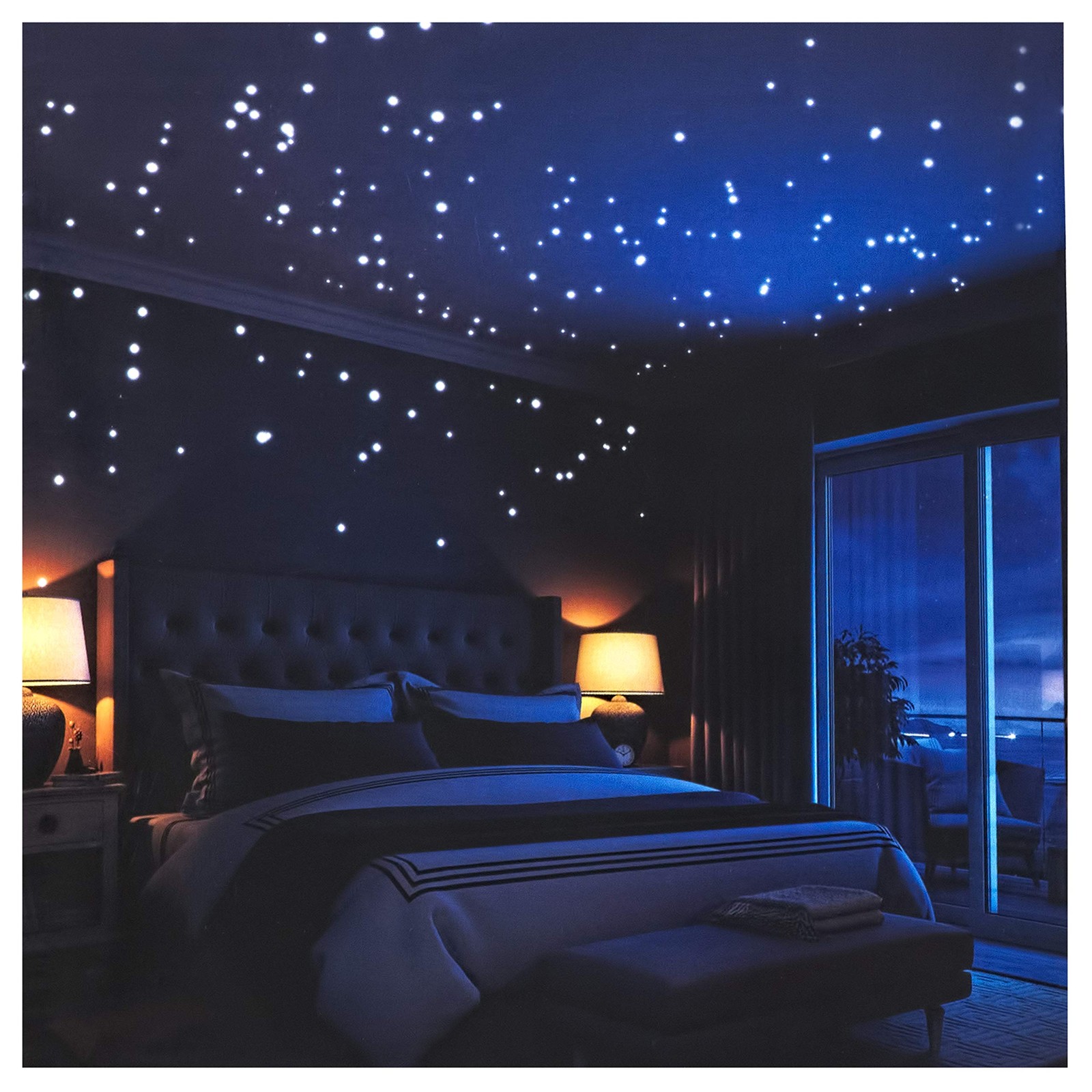 liderstar Glow in The Dark Stars Wall Stickers,252 Adhesive Dots and Moon for