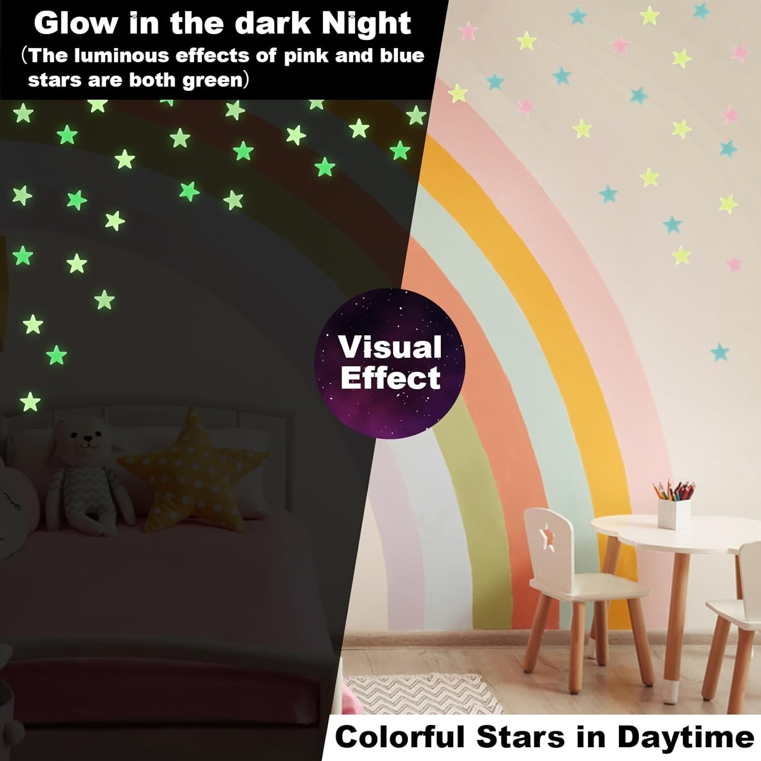 MAQIHAN 200 Glow in The Dark Stars for Ceiling – Glowing and Mix Color