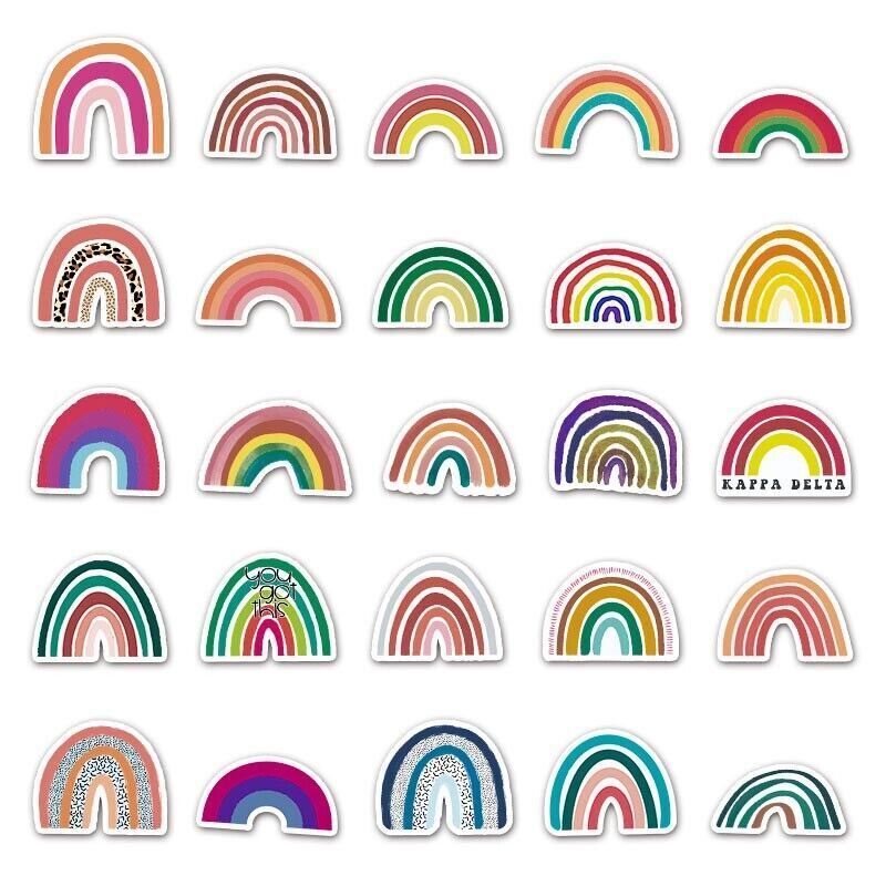 RAINBOW Vinyl Stickers [Set C] BRIGHTS ~ Waterproof Laptop Water Bottle Decals