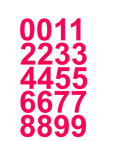 1 3/8″ Inch Premium Mailbox Number Vinyl Decal Sticker Sheet (Hot Pink)