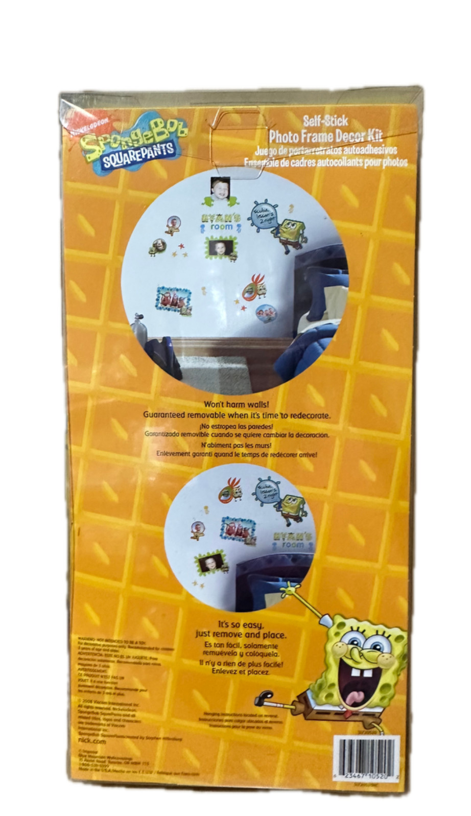 SPONGEBOB SQUAREPANTS WALL STICKER SET – SELF STICK PHOTO FRAME DECOR KIT