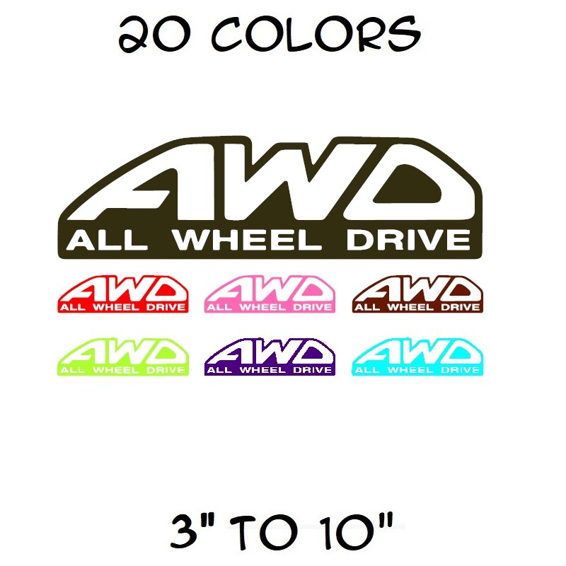 AWD All Wheel Drive Sticker Vinyl Decal – 4×4 Wheel Drive Car Window for Subaru
