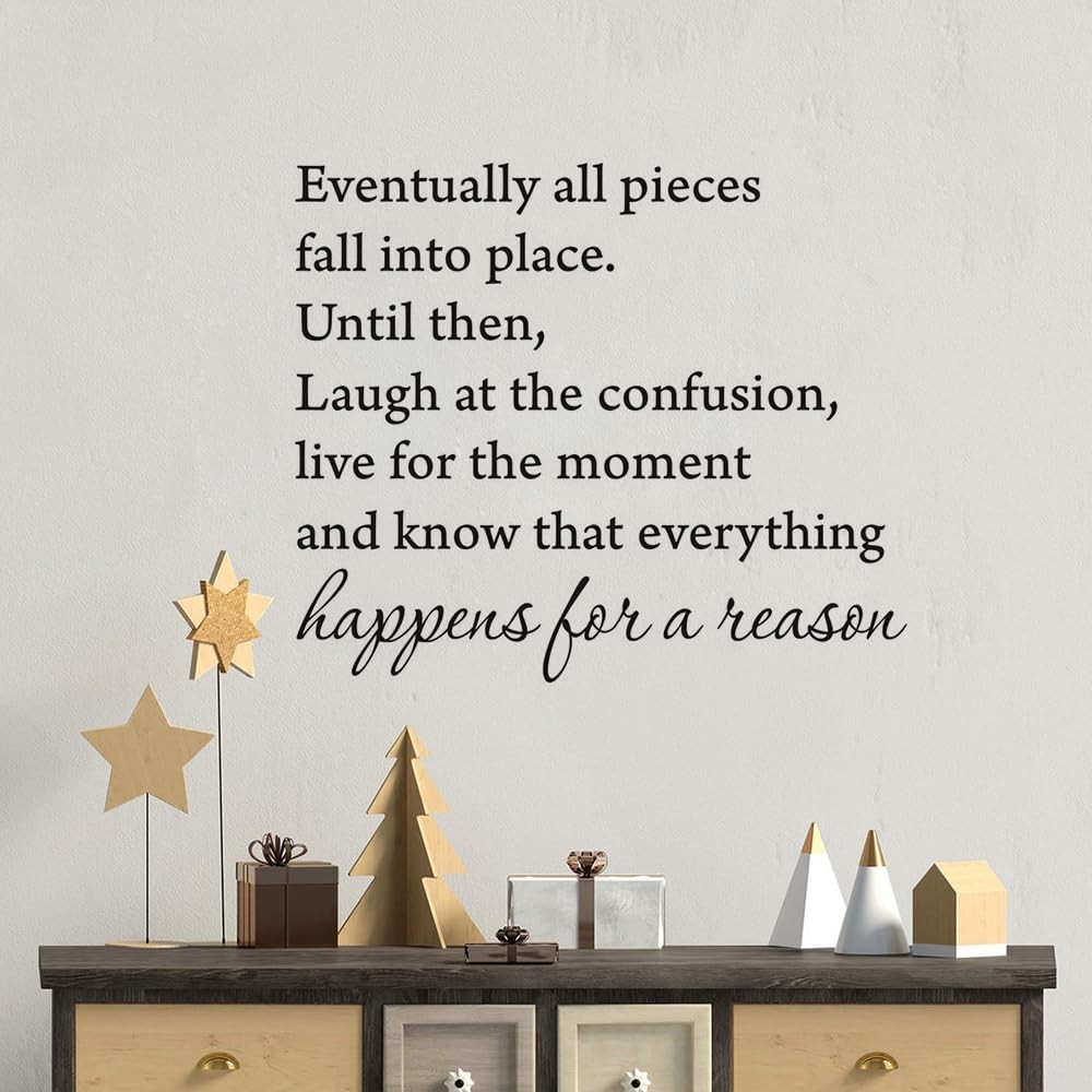Eventually All Pieces Fall into Place Inspirational Quotes Wall Decals Saying…