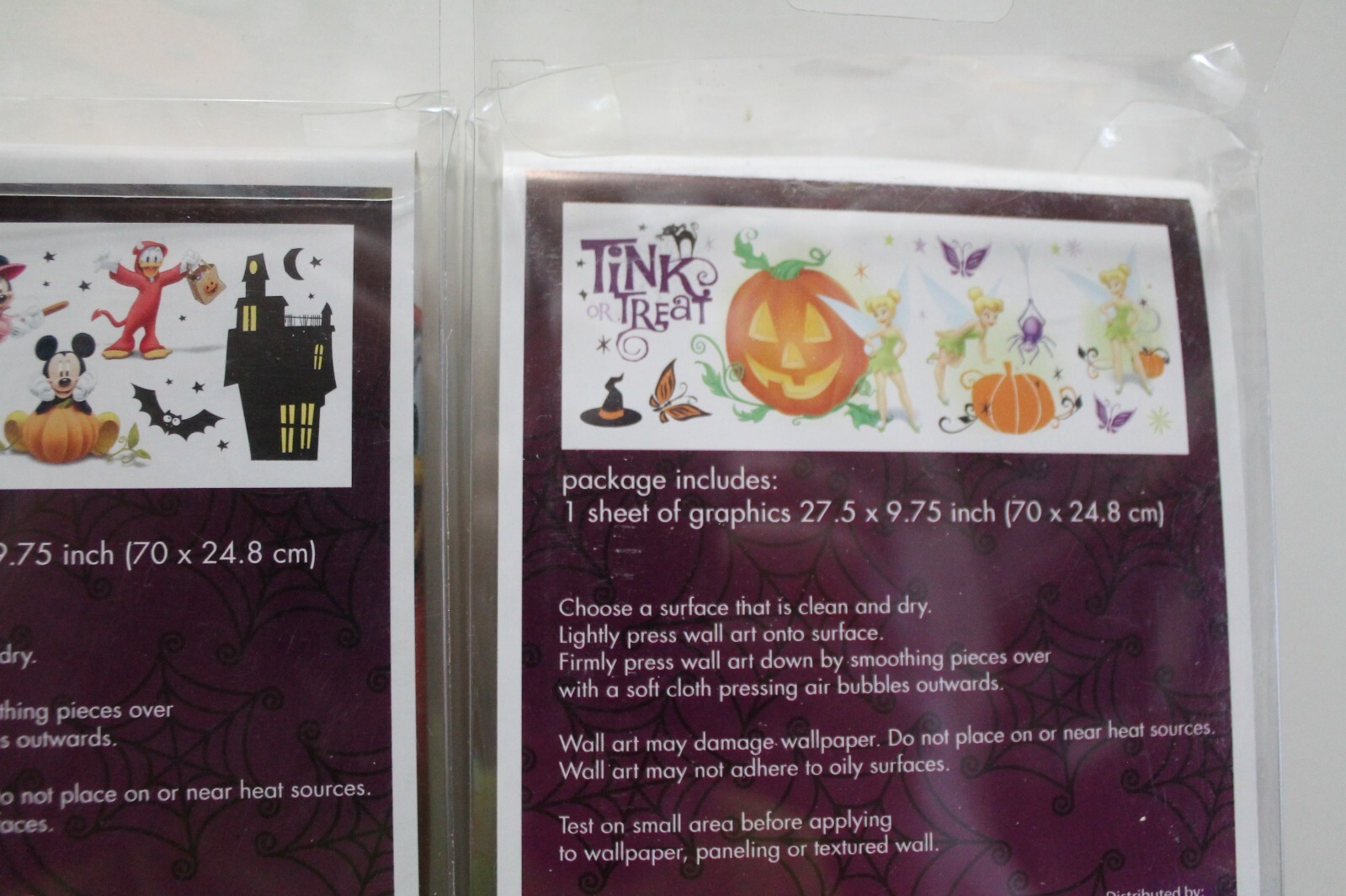 IMPACT INNOVATIONS–2 DISNEY Halloween wall art sets (peel, stick) NEW