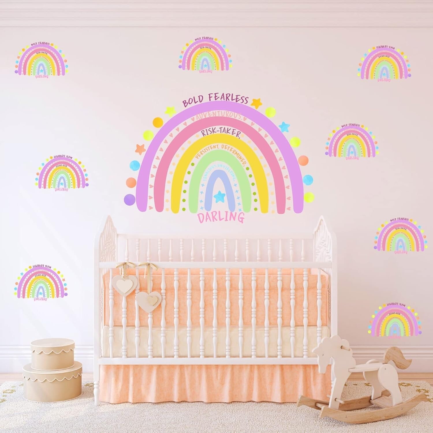 Large Rainbow Inspirational Wall Decal Quote Positive Colorful Art Sticker