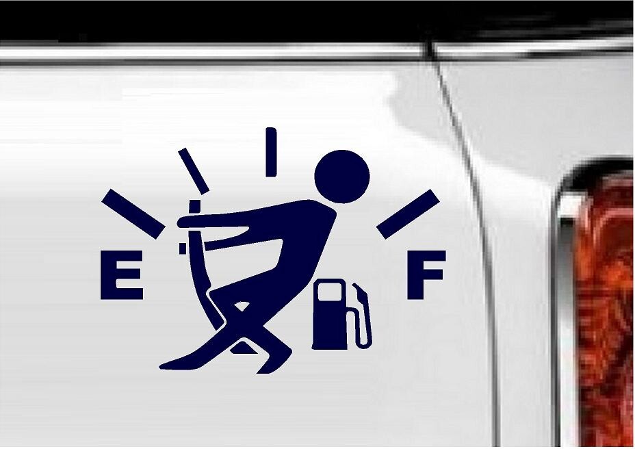 Empty Gas Tank – Vinyl Decal Home Décor 7″ x 5″