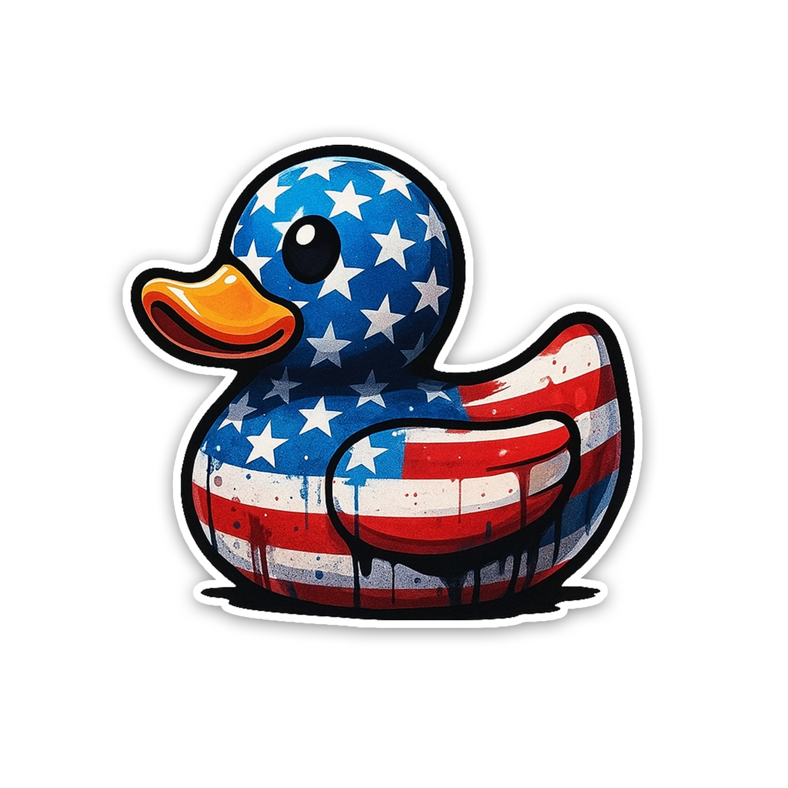 Rubber Ducky Sticker 4 Inch Vinyl Decal American Flag Patriotic Waterproof
