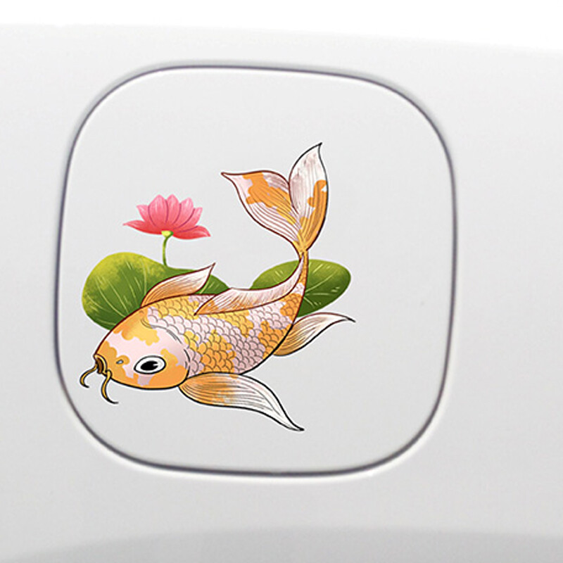 Koi Fish Vinyl Decal Home Car Window Sticker Lucky Waterproof Chinese Style DIY