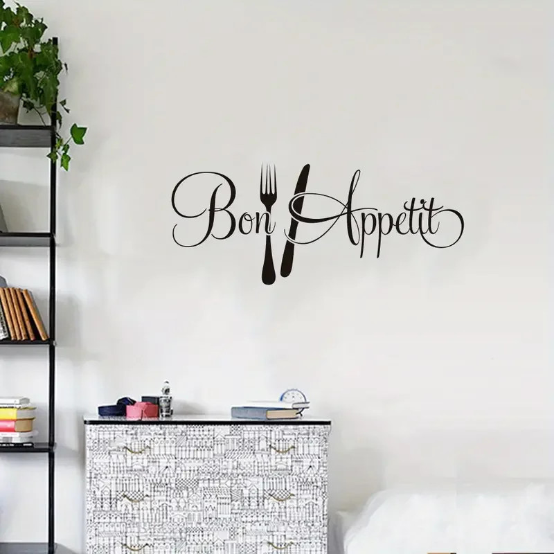 Wall Decal Modern Geometric Kitchen Decor Elegant Lettering No Residue Remova