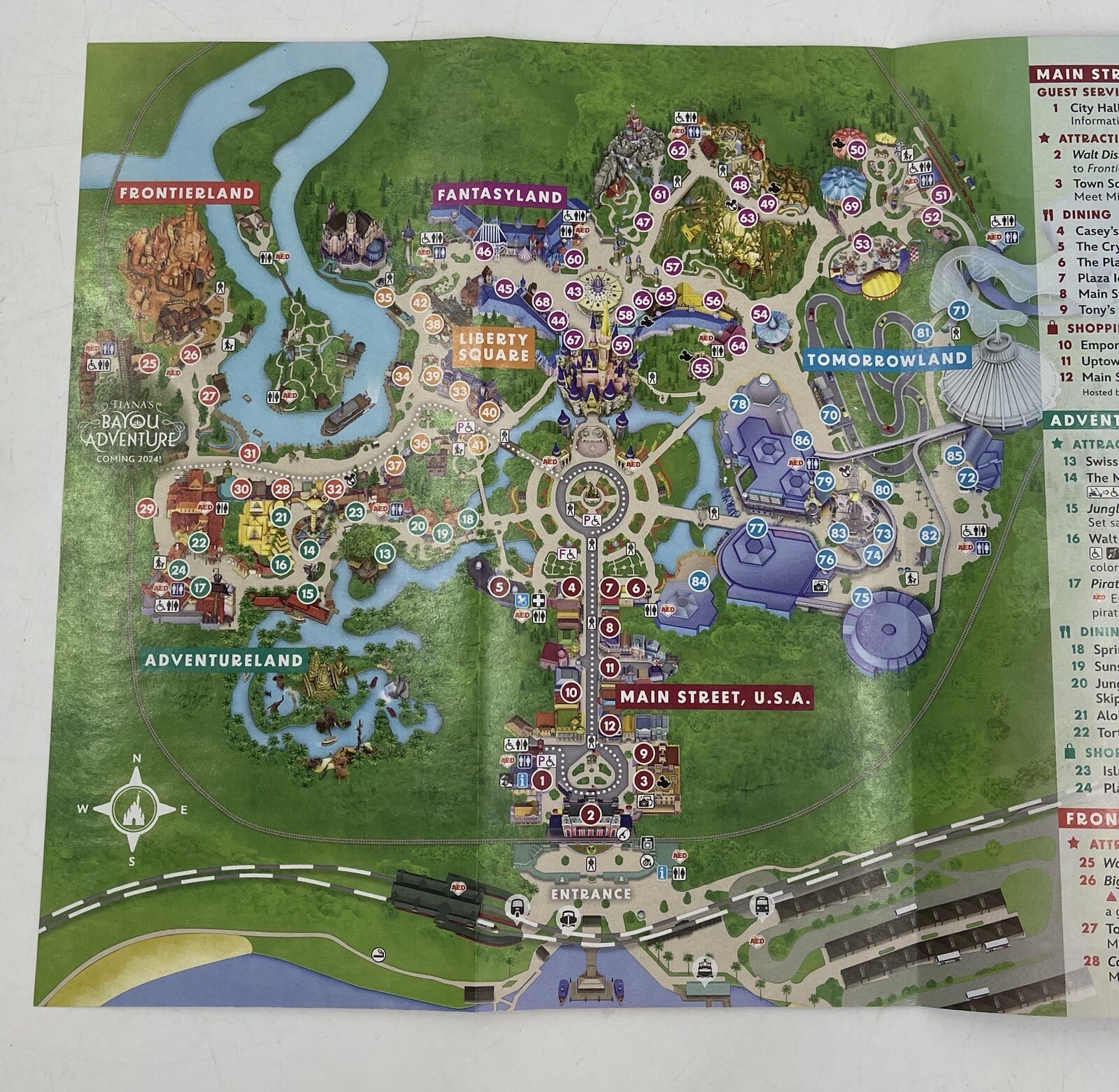 Walt Disney World Magic Kingdom Fall 2023 Park Guide Map “Tiana”