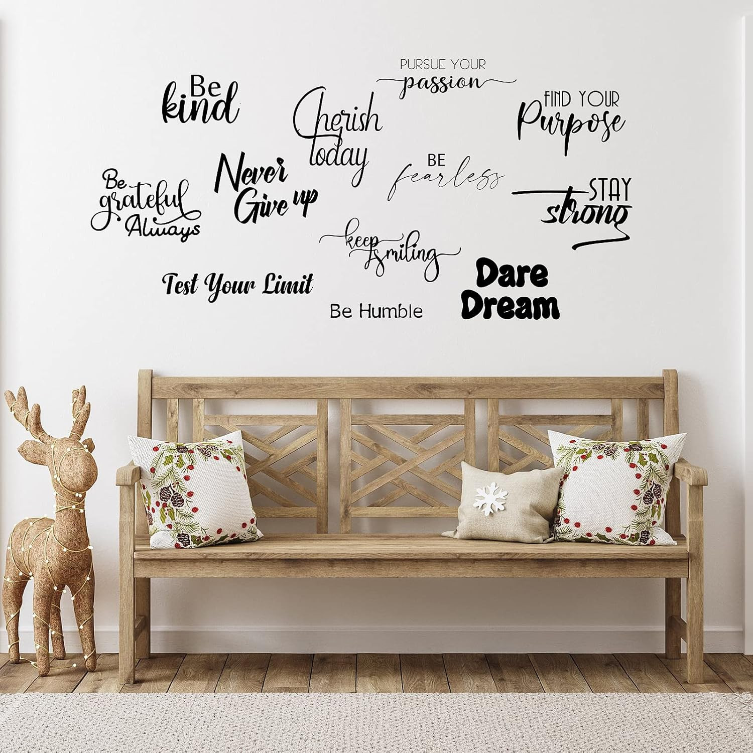 12 Pcs Inspirational Vinyl Wall Decals Motivational Quotes Stickers Large Peel a