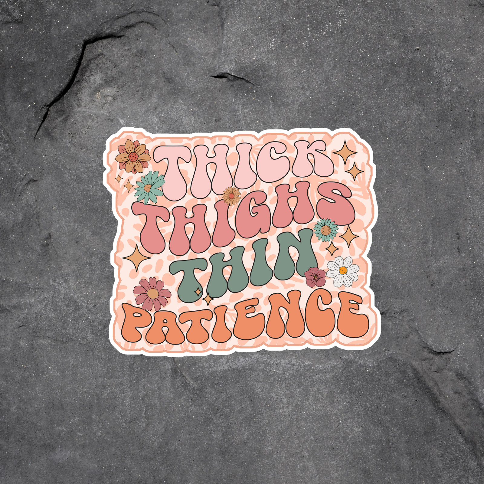 Thankful Sticker Vinyl Decal Retro Floral Fall Aesthetic Cute Trendy