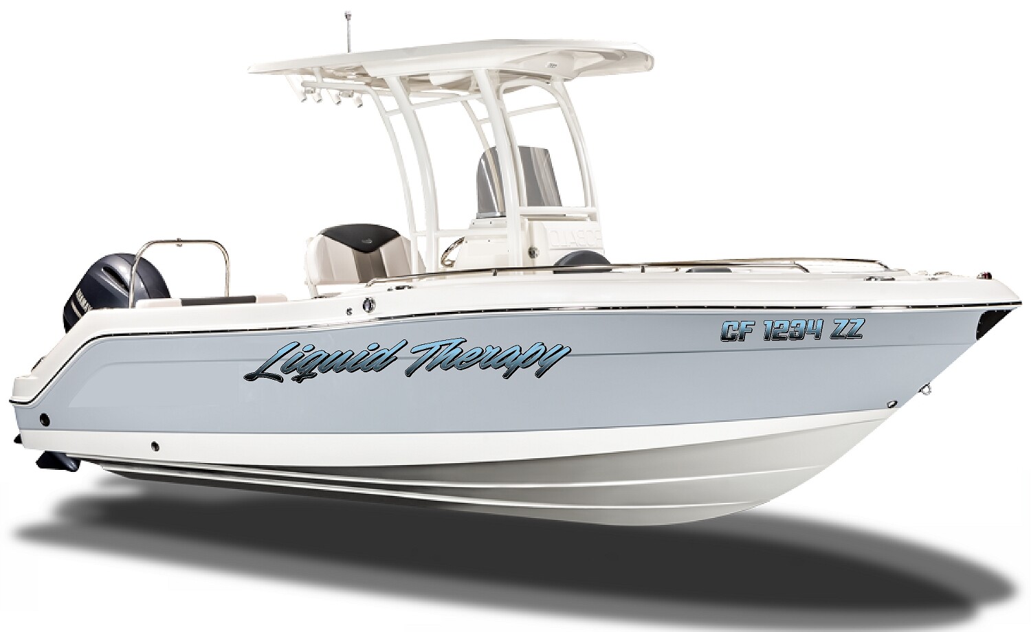 Boat Name Decal 6×36″ / Custom Hull Graphic / Premium Marine Vinyl Lettering GRB