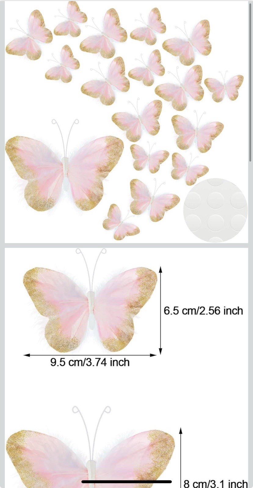 Butterfly Wall Decor 24 PCS, 3D Butterflies Stickers For Party Decorations