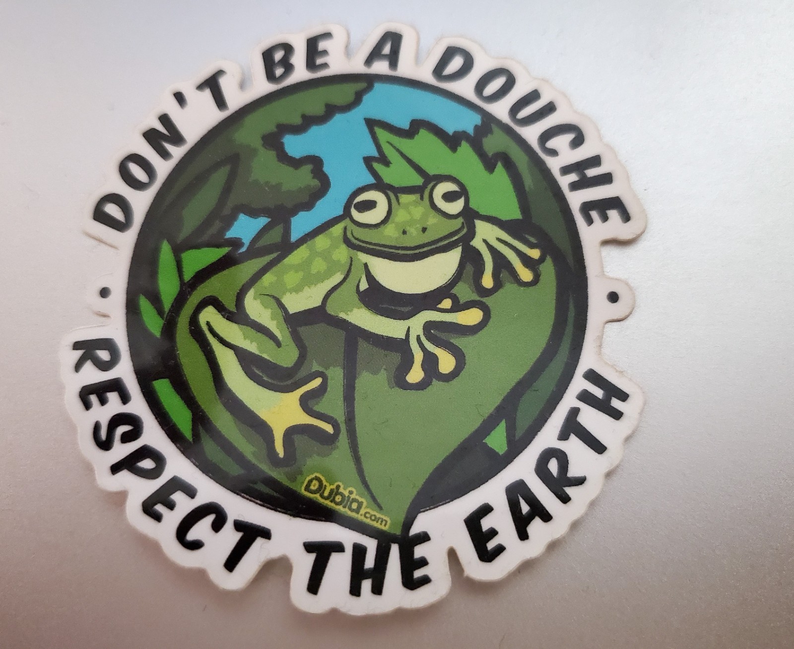 FROG Toad – Respect the Earth Eco Sticker Water Bottle Decal Bumper Sticker 3″