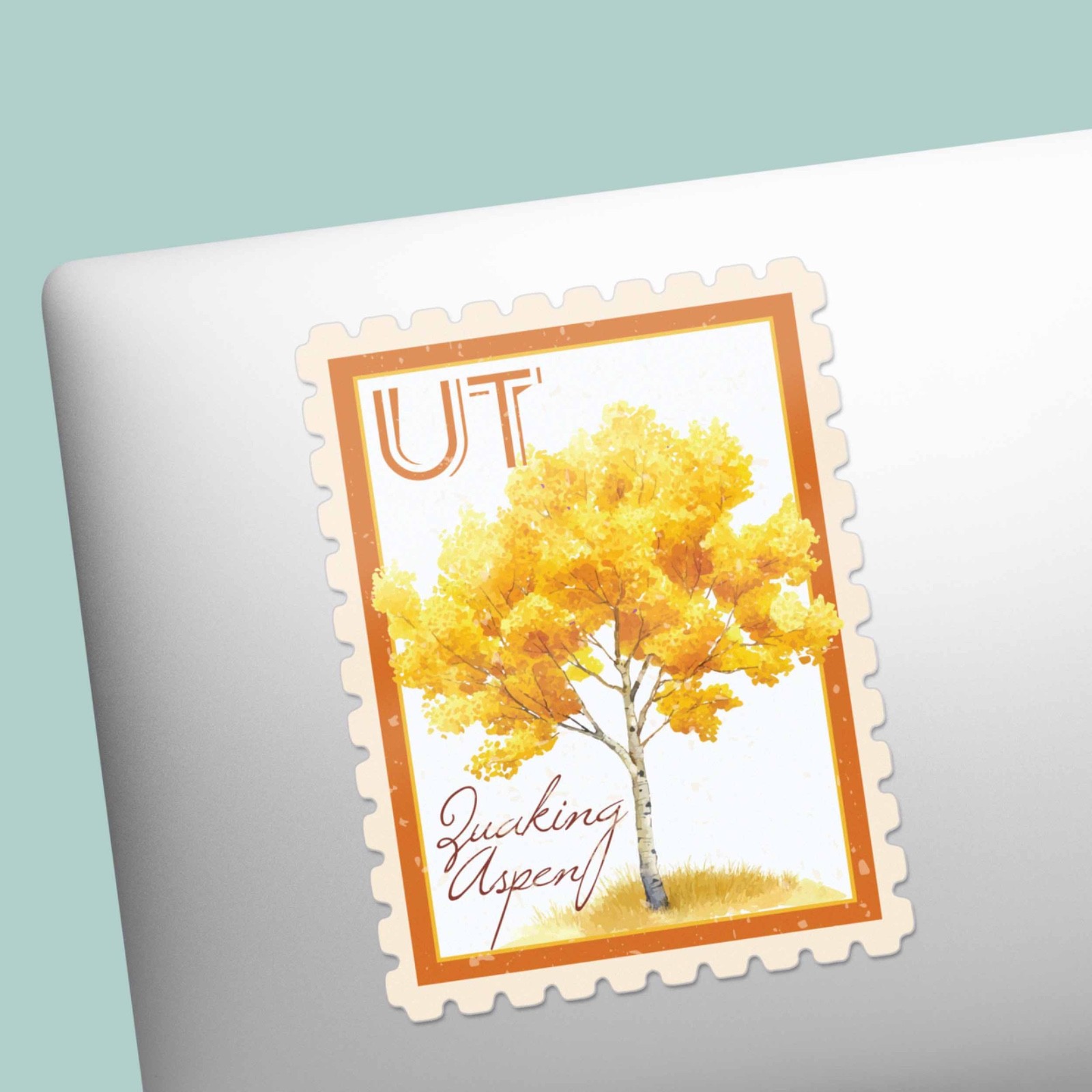 Utah State Tree Quaking Aspen Sticker – UT Vintage Stamp Decal