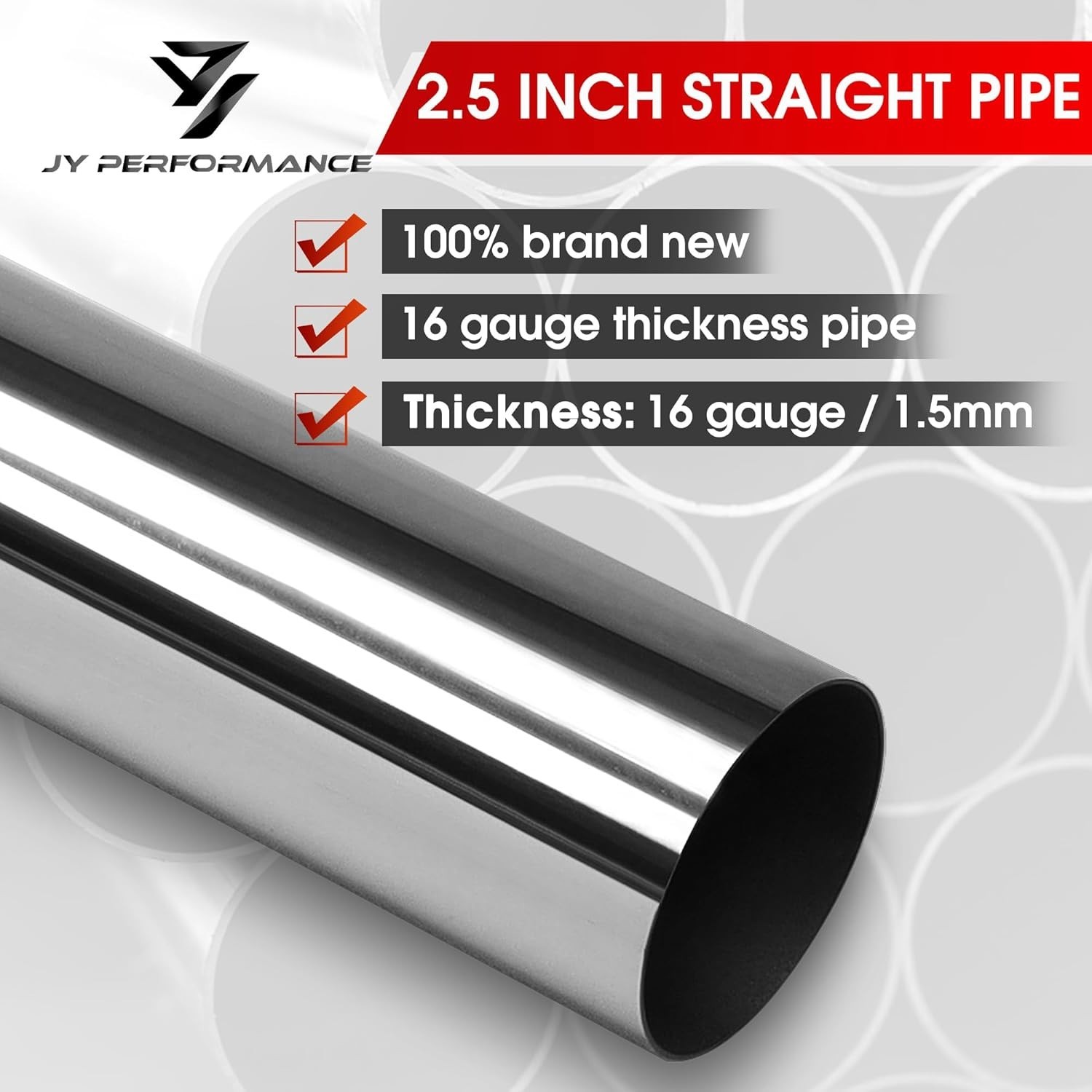 2.5 Inch Universal Custom Exhaust Straight Pipe Stainless Steel T304 Tubing Pipi