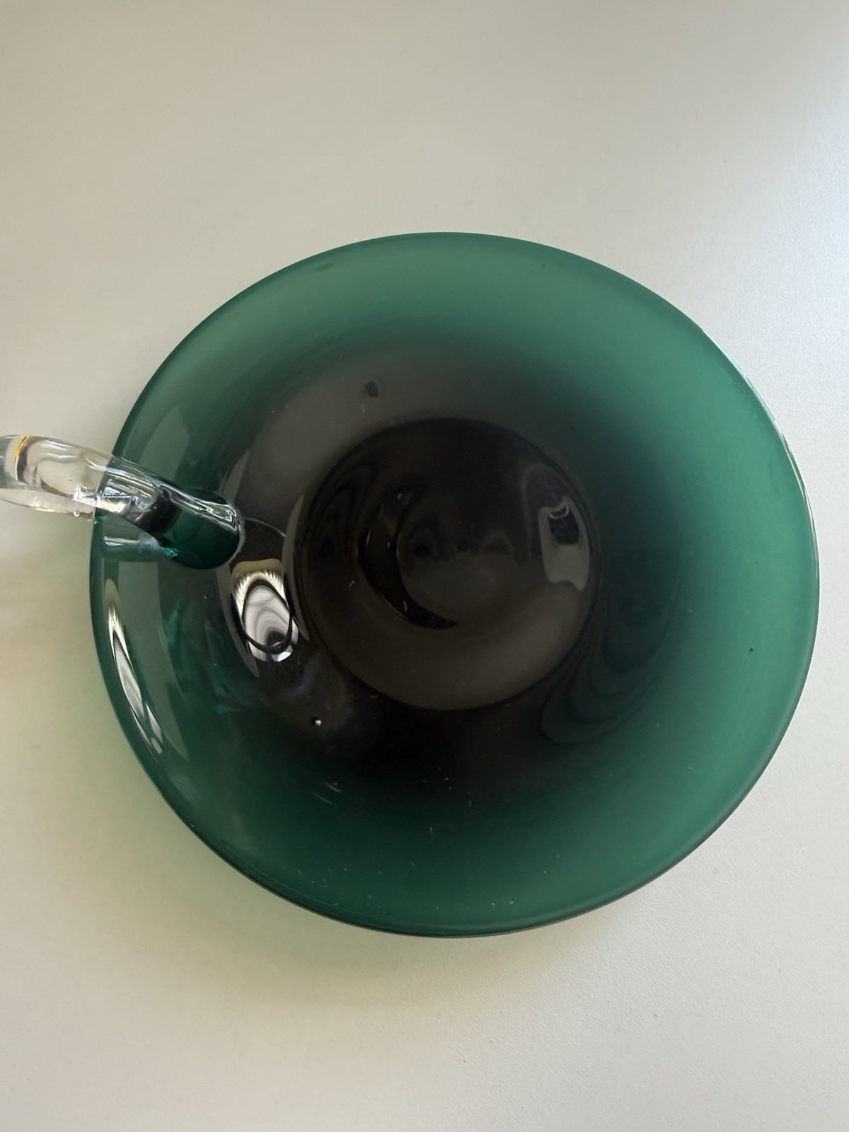 Vintage Emerald Green Hand Blown Glass Art Signed Decorative Centerpiece