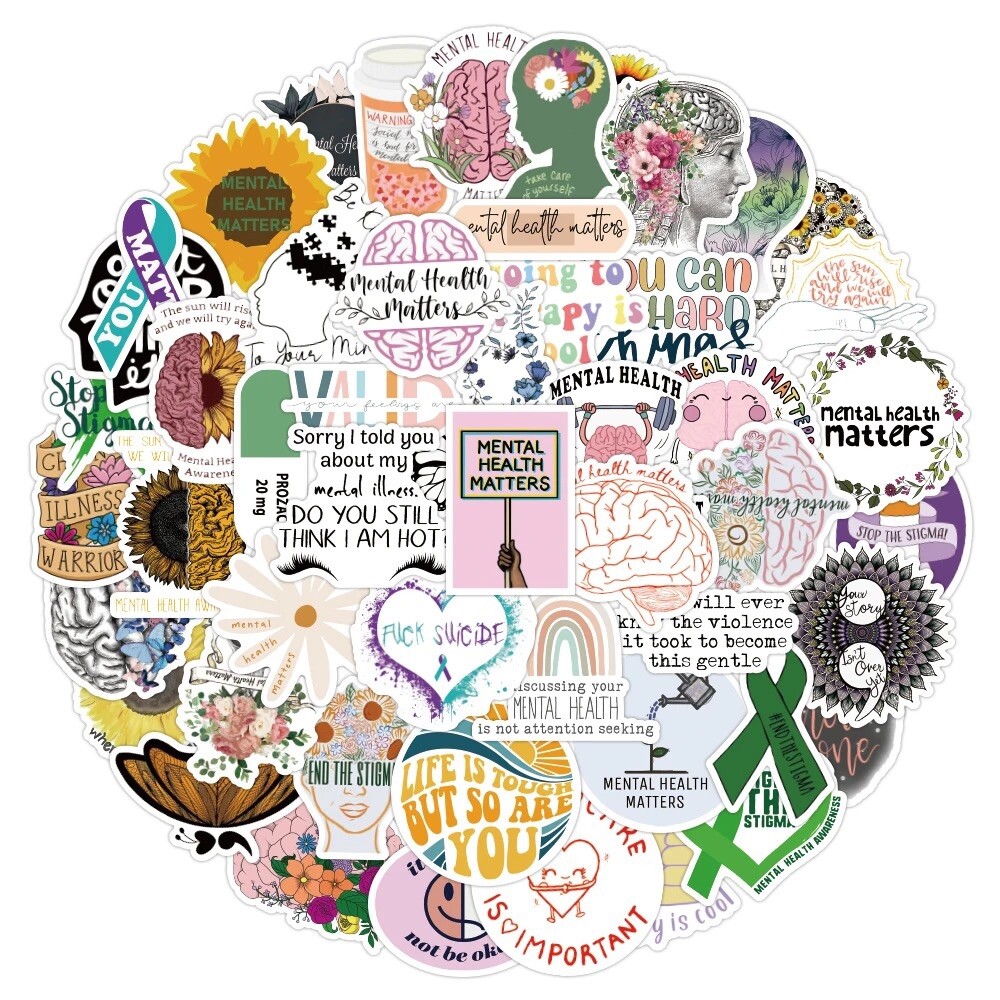 10 Random Mental Health Awareness Stickers Decals Hydro Truck Yeti Free Shipping