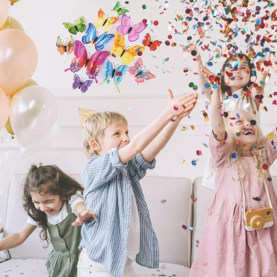 Butterfly Wall Decor 24 PCS, 3D Butterflies Stickers For Party Decorations