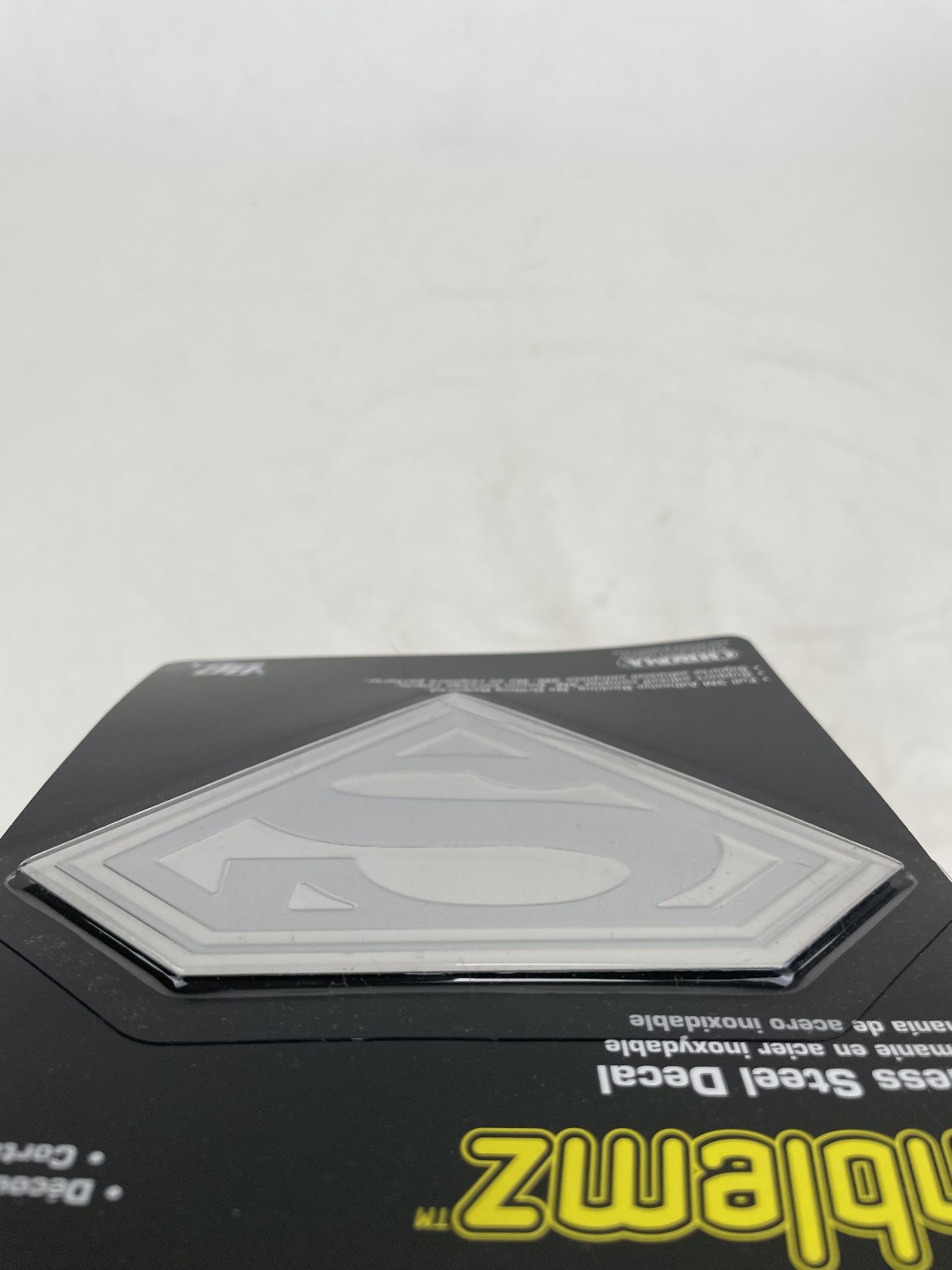 Official Licensed Superman Super Man Stainless Steel Thin Emblem Decal 2 pak