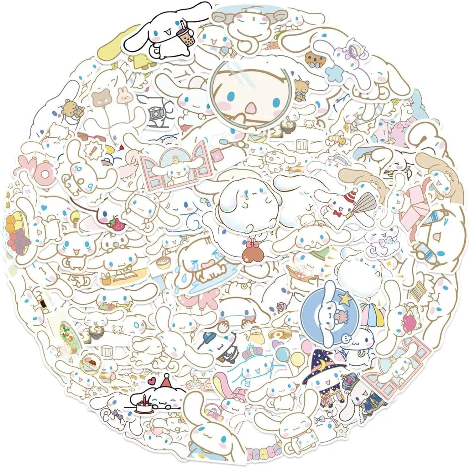 100PCS Cute Cartoon Cinnamoroll Stickers for Kids and Teens – Vinyl Pack
