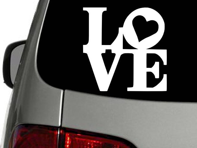 Love with Heart Vinyl Decal Car Wall Window Sticker CHOOSE SIZE COLOR