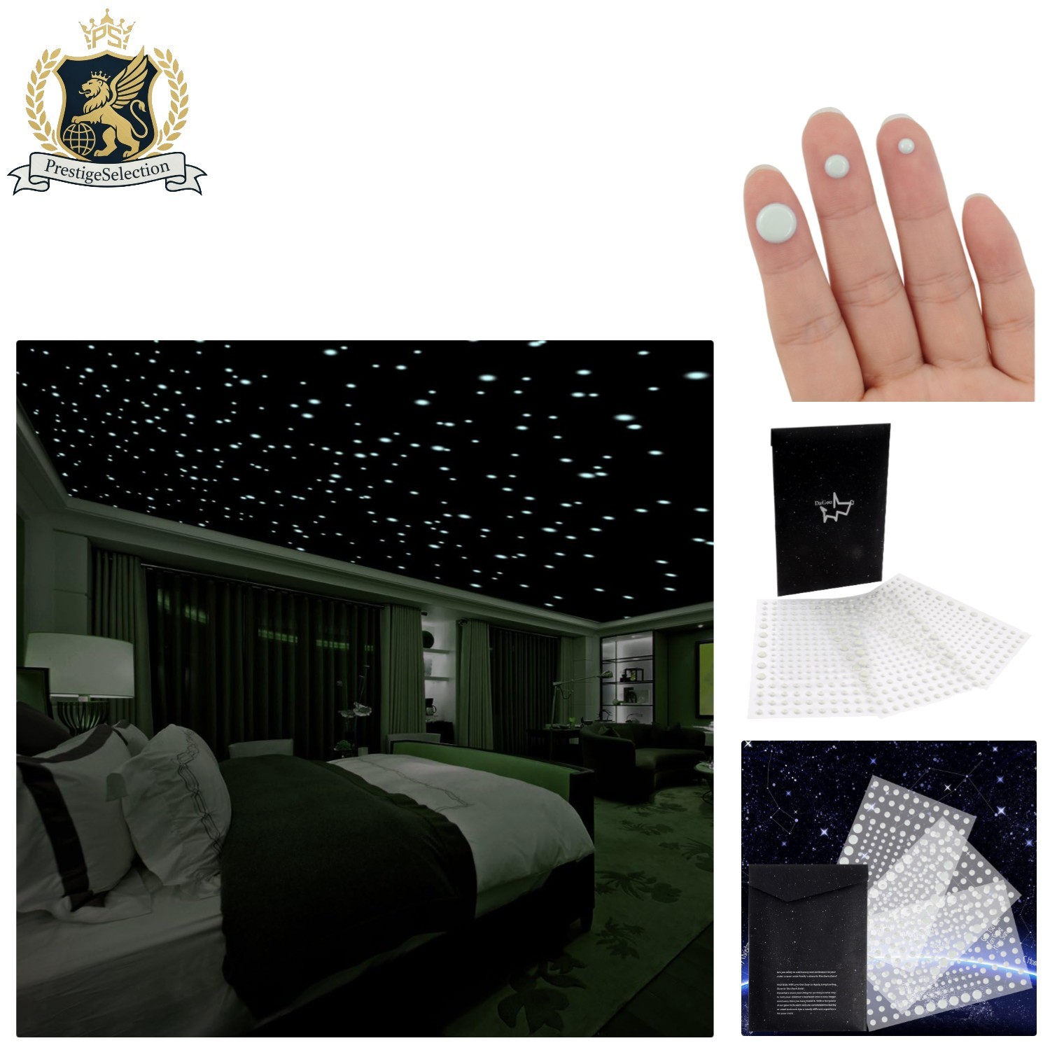 Enchanting 3D Domed Glow-in-the-Dark Stars – 606 Green Stickers for Kids’ Rooms