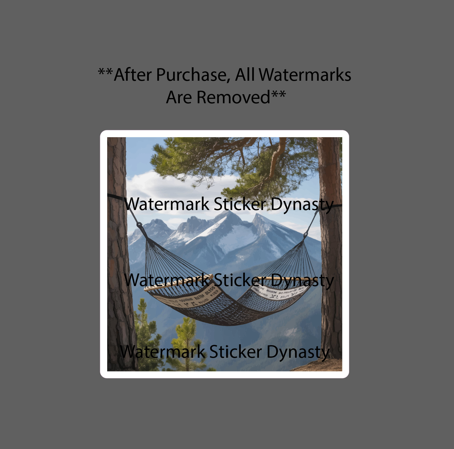 Hammock Sticker Waterproof Decal Mountain View Outdoor Travel Nature Gift NEW