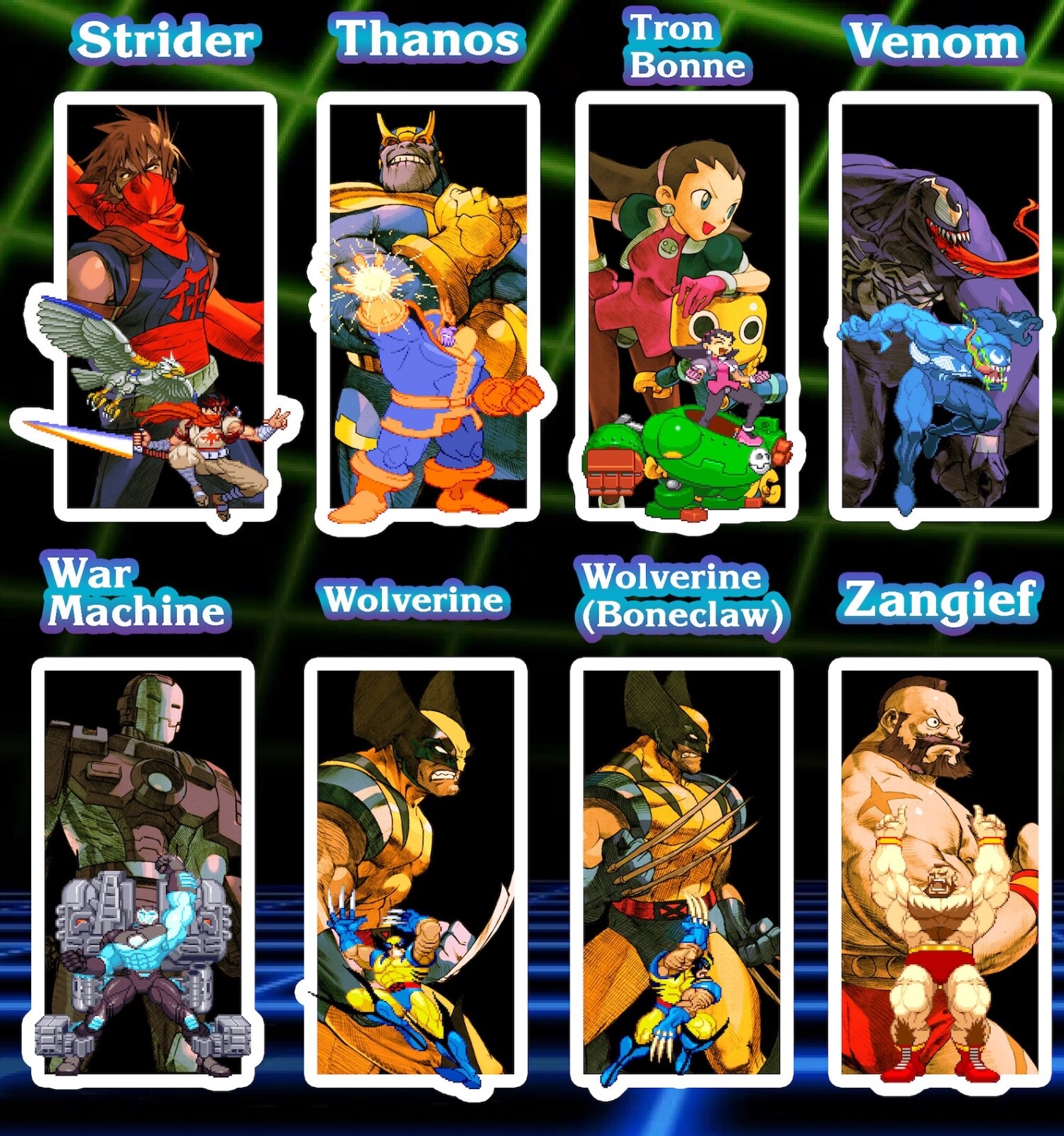 Marvel Vs Capcom Vinyl Waterproof Stickers FULL ROSTER