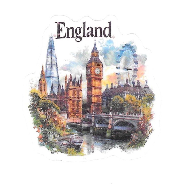 England London Big Ben Shard Eye Die Cut Clear European Vinyl Sticker Decal