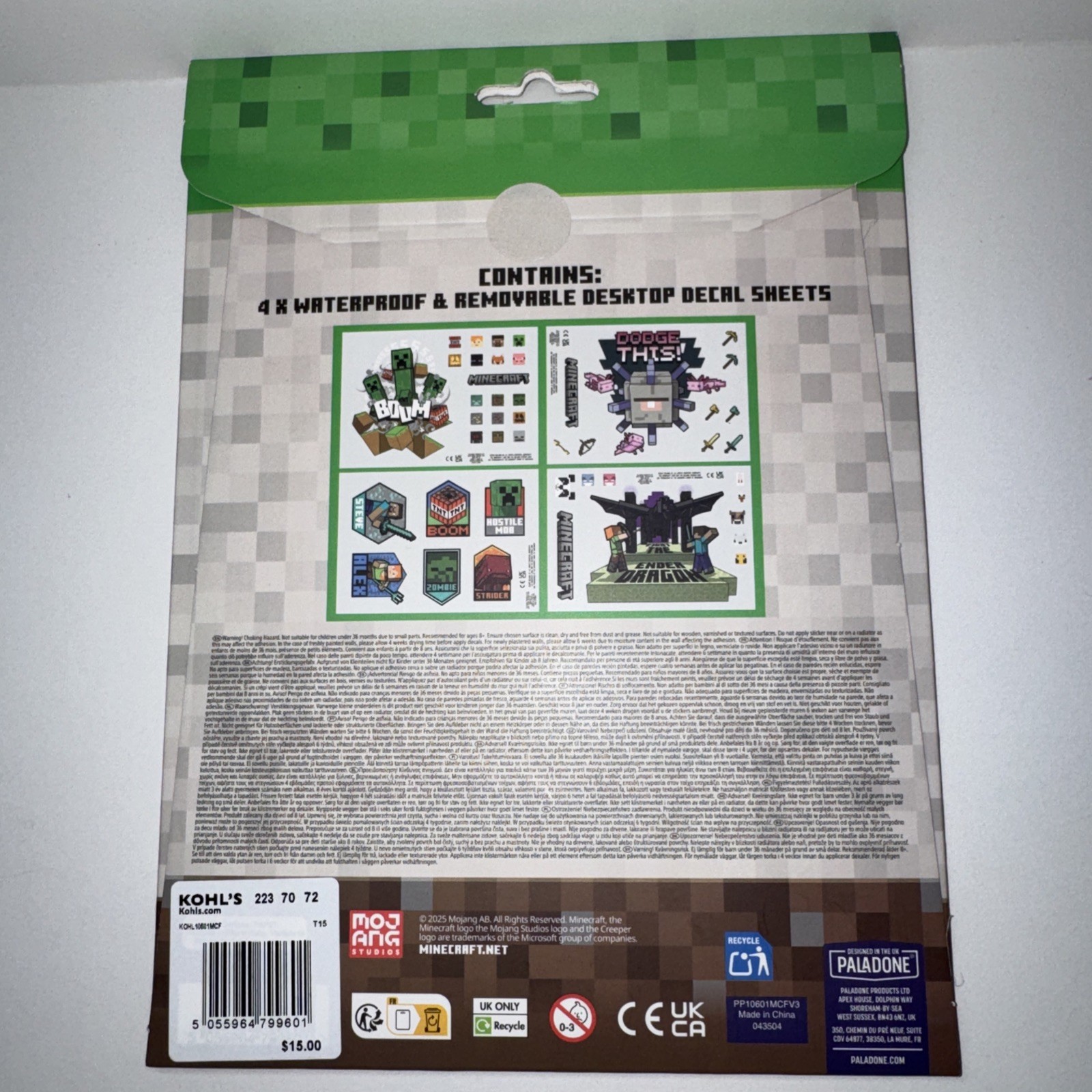 Minecraft Desktop Decals, For Ages 8+