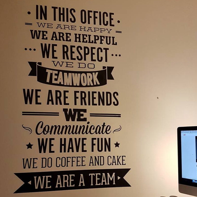OFFICE RULES “WE ARE A TEAM” Removable Wall Decal Vinyl Quote Stickers Decor 60″