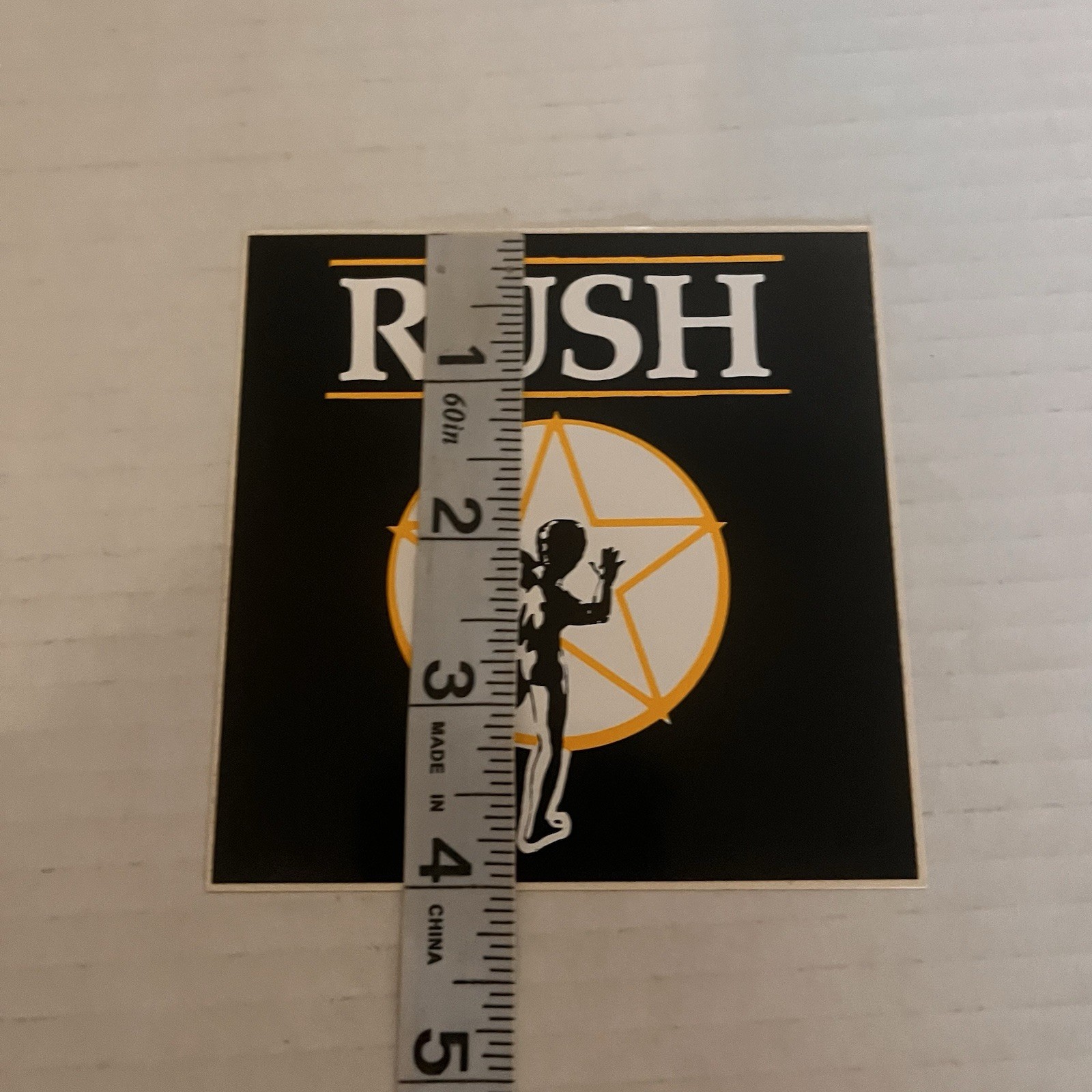 Rush Starman Square Sticker Fascal Removable Yellow Black White