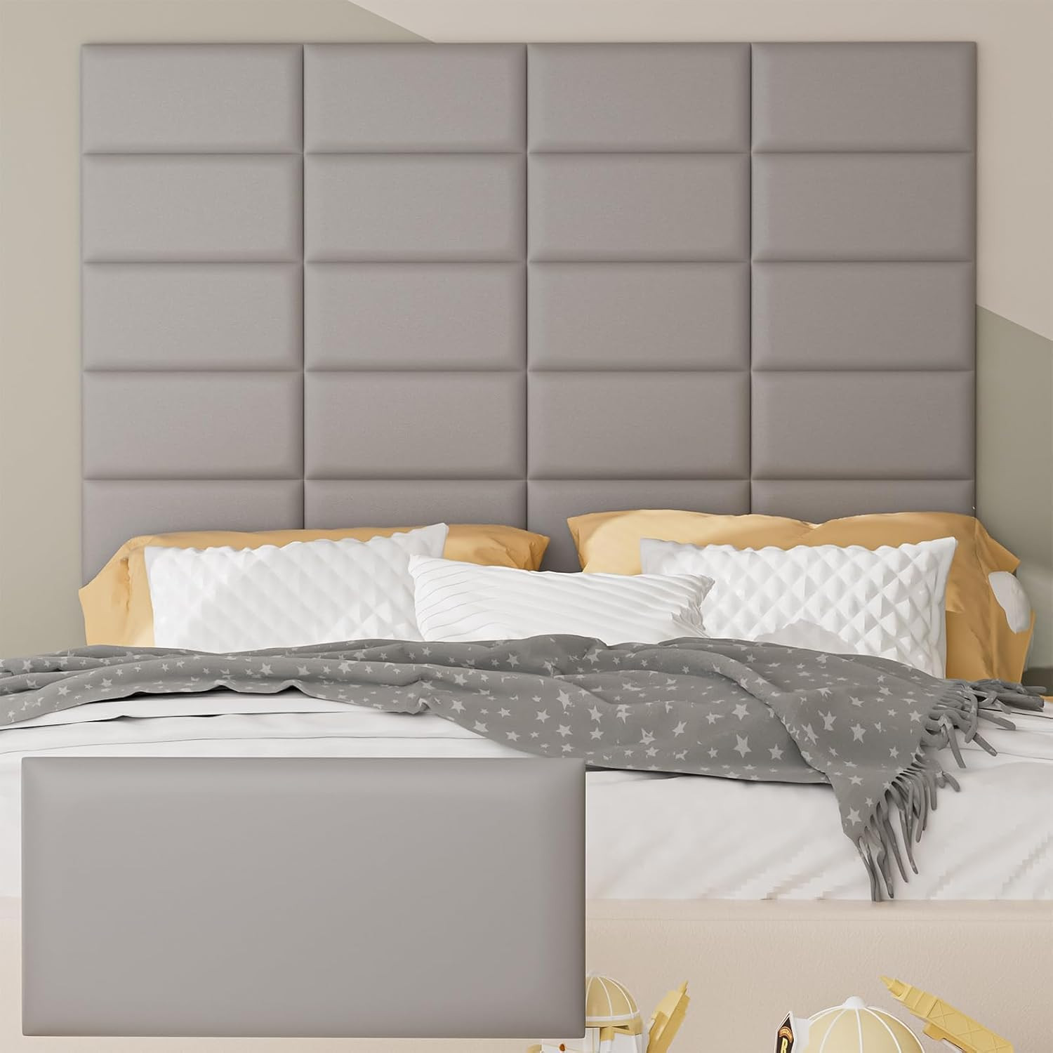 Stylish Self-Adhesive 3D Upholstered Headboard Wall Panels – Set of 4