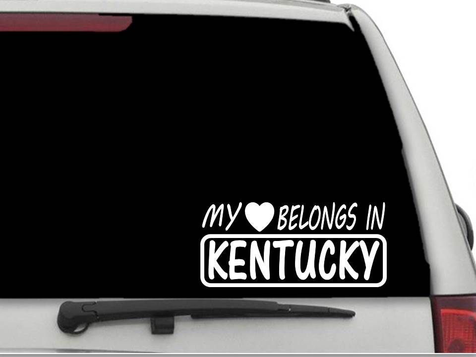 MY HEART BELONGS IN KENTUCKY Decal Sticker CW4976