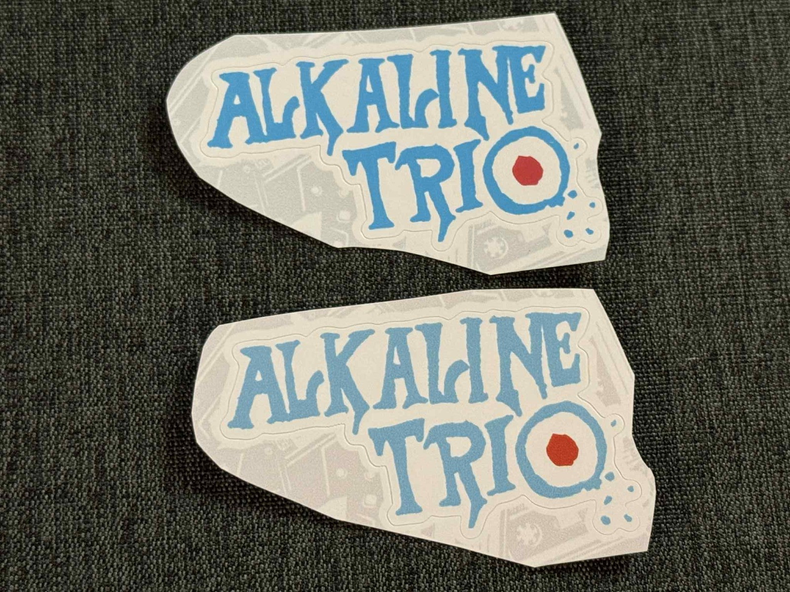Lot (2) ALKALINE TRIO Band 1 5/8″ x 2 3/4″ Logo STICKERS Blue Fast SHIP! FREE!