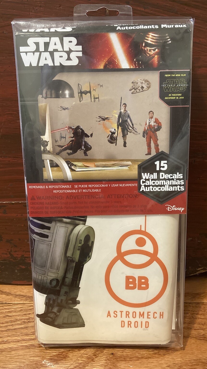 Star Wars Force Awakens 15 pieces Peel and Stick Wall Decals! ✌️ New!