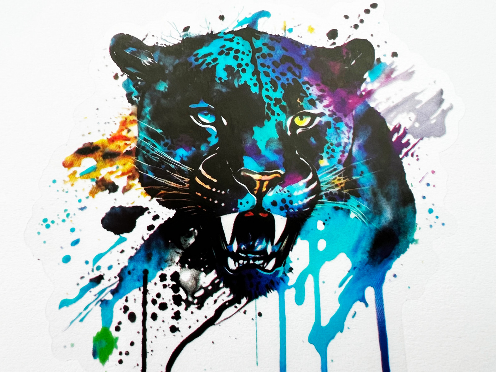 Colorful Panther Head 3 Inch Transparent Leopard Sticker Cheetah Cat Decal