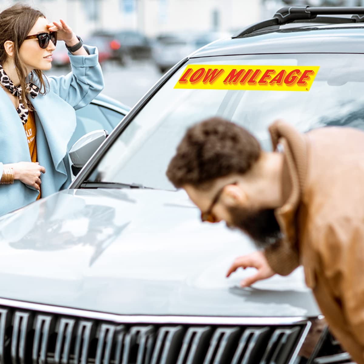 Low Mileage Windshield Stickers 12 Pack Dealership Advertising Sticker
